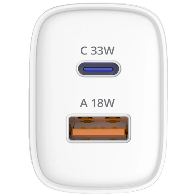 Зарядний пристрій Sigma 1xUSB-C PD33W + 1xUSB QC3.0 GaN X-power PS33-01 white (4827798527719) - зображення 4