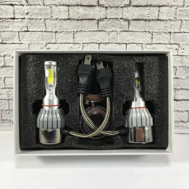 Комплект автомобільних світлодіодних LED ламп з охолодженням С6 LED H4 LED-лампи для авто 3800 Лм - зображення 5