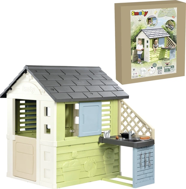 Будинок Smoby Toys Life Райдужний з літньою кухнею 145х110х127 см (3032168107380) - зображення 2