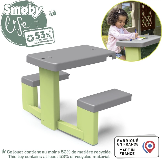 Столик Smoby Life для пікніка з лавочками для будинку (3032168109278) - зображення 4