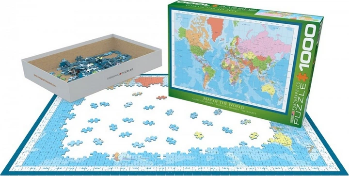 Puzzle EuroGraphics Mapa świata 1000 elementów (628136612715) - obraz 3