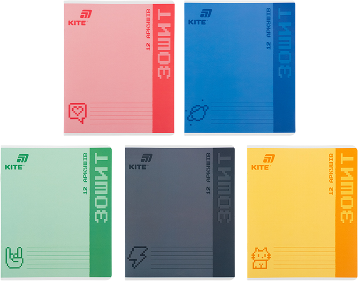 Набор тетрадей Kite One color 12 листов в клетку 5 шт (K26-232/5) - Фото 1 Набор тетрадей Kite One color 12 листов в клетку 5 шт (K26-232/5) - изображение 1
