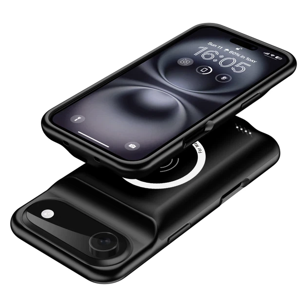 Чохол powerbank iBattery для iPhone 17 Air Slan QI MagSafe 6000 mAh Black - зображення 5