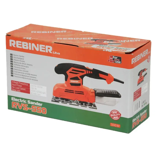Вибрационная шлифмашина Rebiner RVS-550 550 Вт для дерева - Фото 2 Вибрационная шлифмашина Rebiner RVS-550 550 Вт для дерева - изображение 2