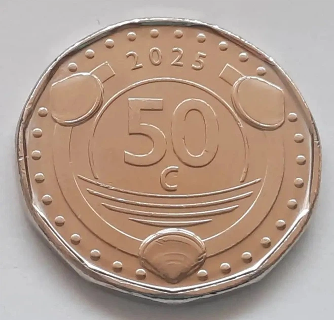Монета Синт-Мартен 50 центів 2025 - Прийняття карибського гульдену, Кольорове покриття - Фото 1 Монета Синт-Мартен 50 центів 2025 - Прийняття карибського гульдену, Кольорове покриття - изображение 1