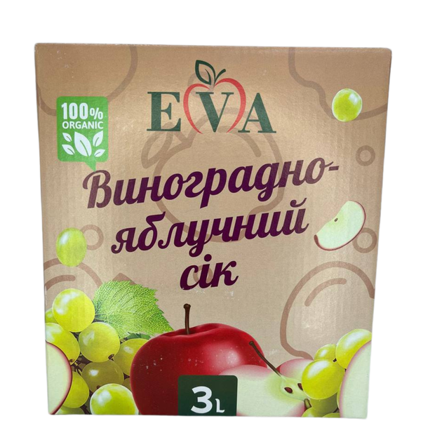 Сок виноградно-яблочный осветленный Bag-in-box 3 л - Фото 1 Сок виноградно-яблочный осветленный Bag-in-box 3 л - изображение 1
