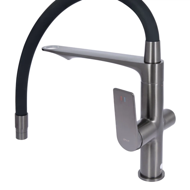 Смеситель для кухни Qtap Vlasta New с гибким изливом, черный (QTVLA364GMB45649) - изображение 2