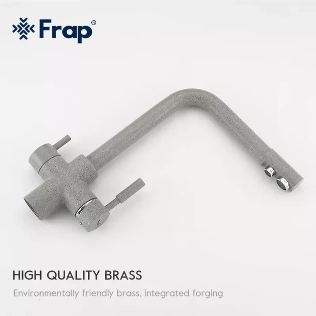 Змішувач для кухні Frap F4352-22 з підключенням фільтру, сірий - зображення 5