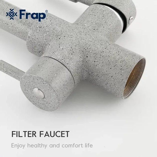 Змішувач для кухні Frap F4352-22 з підключенням фільтру, сірий - зображення 6