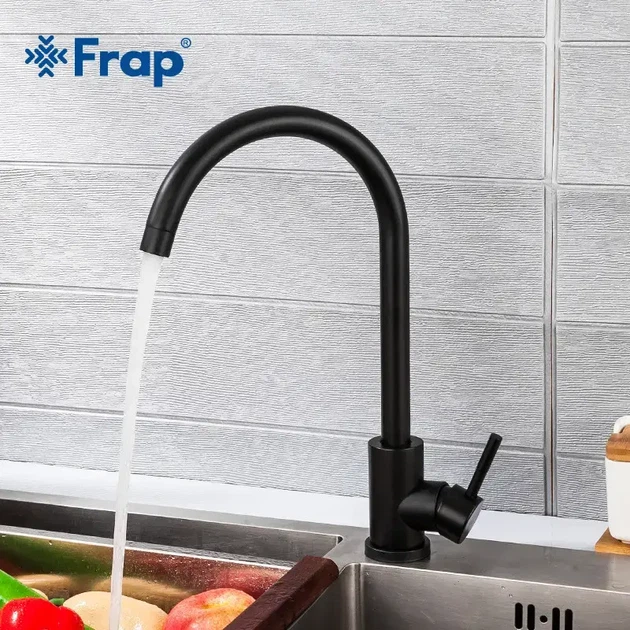 Змішувач для кухні Frap F40899-4 з гнучким виливом, чорний - зображення 2