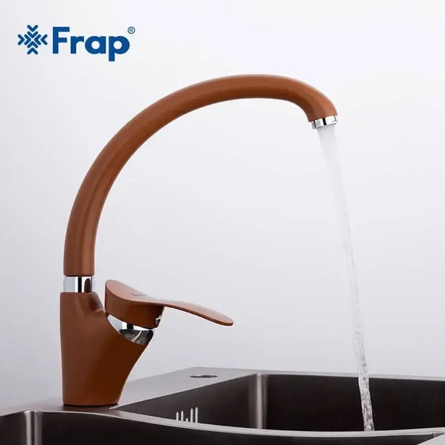 Смеситель для кухни Frap F4101-14 однорычажный, коричневый - изображение 2