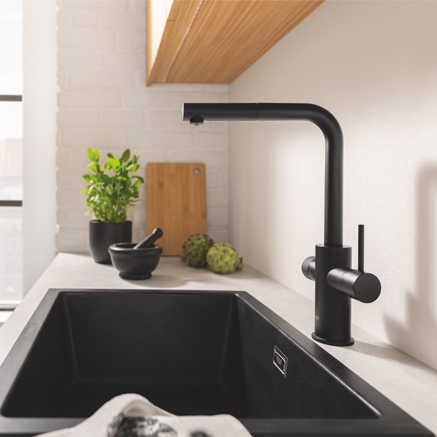Змішувач для кухні Grohe Blue Pure Minta одноважільний, чорний матовий (30590KF0) - зображення 3