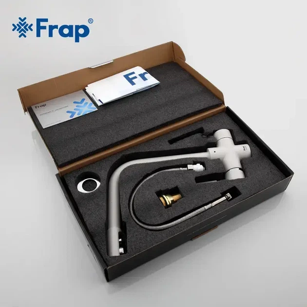 Смеситель для кухни Frap F4352-8 с подключением фильтра, белый - изображение 7
