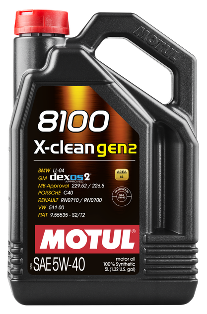 Олива Motul 8100 X-Clean Gen2 SAE 5W40 5Л - изображение 2