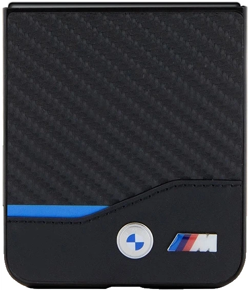 Etui BMW Leather Carbon BMHCZF522NBCK do Samsung Z Flip5 F731 Czarne (3666339174071) - obraz 2