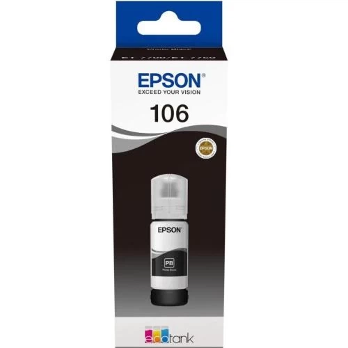Чернила Epson 106, Black, 70 мл, водорастворимые (C13T00R140) - Фото 1 Чернила Epson 106, Black, 70 мл, водорастворимые (C13T00R140) - изображение 1