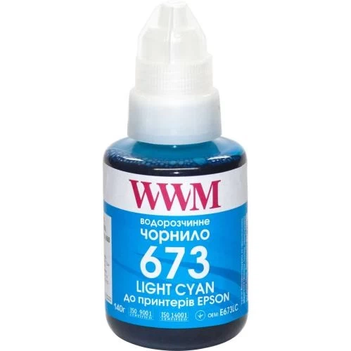 Чернила WWM Epson L800/L805/L810/L850/L1800, Light Cyan, 140 мл, водорастворимые (E673LC) - Фото 1 Чернила WWM Epson L800/L805/L810/L850/L1800, Light Cyan, 140 мл, водорастворимые (E673LC) - изображение 1