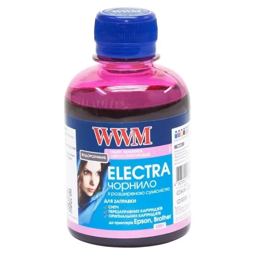 Чернила WWM Epson Universal ELECTRA, T/TX, P/PX, Light Magenta, 200 мл, водорастворимые (EU/LM) - Фото 1 Чернила WWM Epson Universal ELECTRA, T/TX, P/PX, Light Magenta, 200 мл, водорастворимые (EU/LM) - изображение 1