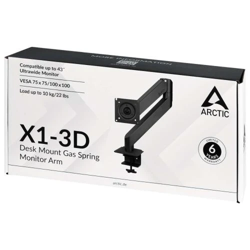Настільне кріплення для монітора Arctic X1-3D, Black (AEMNT00062A) - Фото 6 Настільне кріплення для монітора Arctic X1-3D, Black (AEMNT00062A) - зображення 6