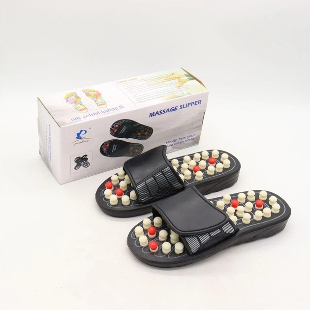 Рефлекторные массажные тапочки Massage Slipper NJ-498 для массажа ступней размер 44-45 черные - Фото 7 Рефлекторные массажные тапочки Massage Slipper NJ-498 для массажа ступней размер 44-45 черные - изображение 7