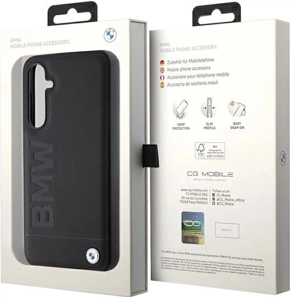 Etui BMW Leather Hot Stamp BMHCS23FESLLBK do Samsung S23 FE S711 Czarne (3666339218553) - obraz 3