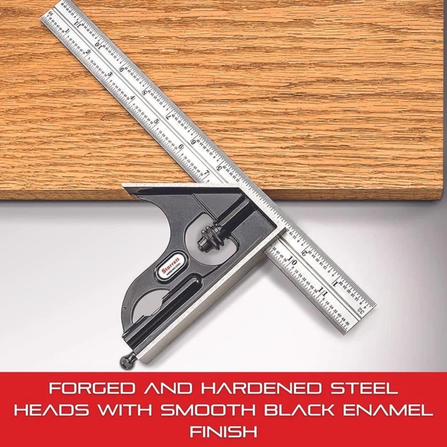 Угольник комбинированный Starrett C33MH-300 / 300мм / 90°+45° / Закаленная сталь / Серый Б/В - Фото 6 Угольник комбинированный Starrett C33MH-300 / 300мм / 90°+45° / Закаленная сталь / Серый Б/В - изображение 6