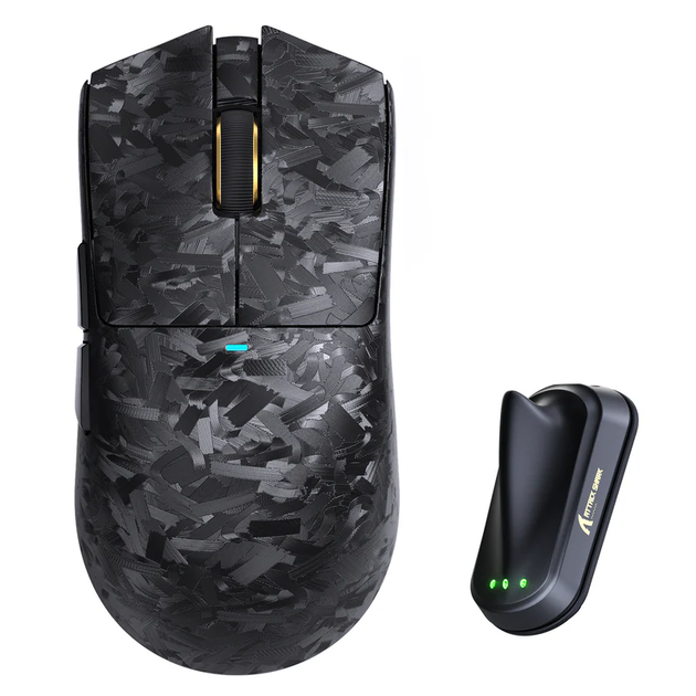 Игровая беспроводная мышка Attack Shark X11 ULTRA / Три режима подключения / Carbon Fiber / Сенсор PAW3950MAX / 42000 DPI / Black - Фото 1 Игровая беспроводная мышка Attack Shark X11 ULTRA / Три режима подключения / Carbon Fiber / Сенсор PAW3950MAX / 42000 DPI / Black - изображение 1