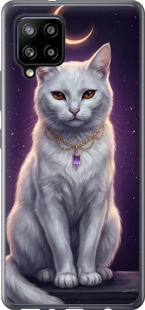 Чехол для Samsung Galaxy A42 A426B Mystic White Cat Gothic Dark Purple Gold - Фото 1 Чехол для Samsung Galaxy A42 A426B Mystic White Cat Gothic Dark Purple Gold - изображение 1