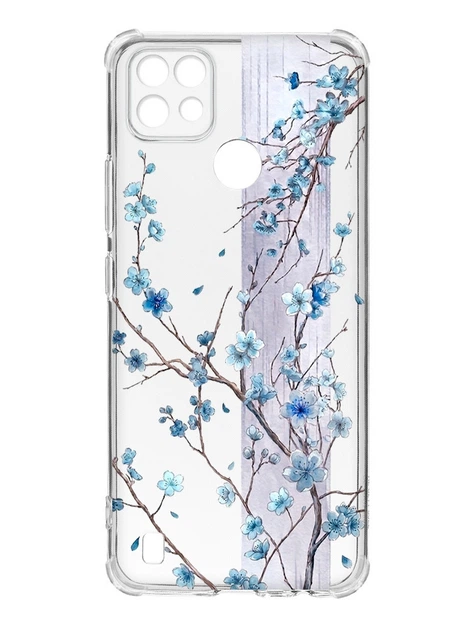 Чехол с утолщёнными углами на Realme C21 Цветущая сакура (принт 422) - Фото 1 Чехол с утолщёнными углами на Realme C21 Цветущая сакура (принт 422) - изображение 1