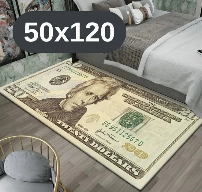 Стильный и износостойкий коврик для дома 50×120-"20 долларов" KT8000507 - Фото 1 Стильный и износостойкий коврик для дома 50×120-"20 долларов" KT8000507 - изображение 1