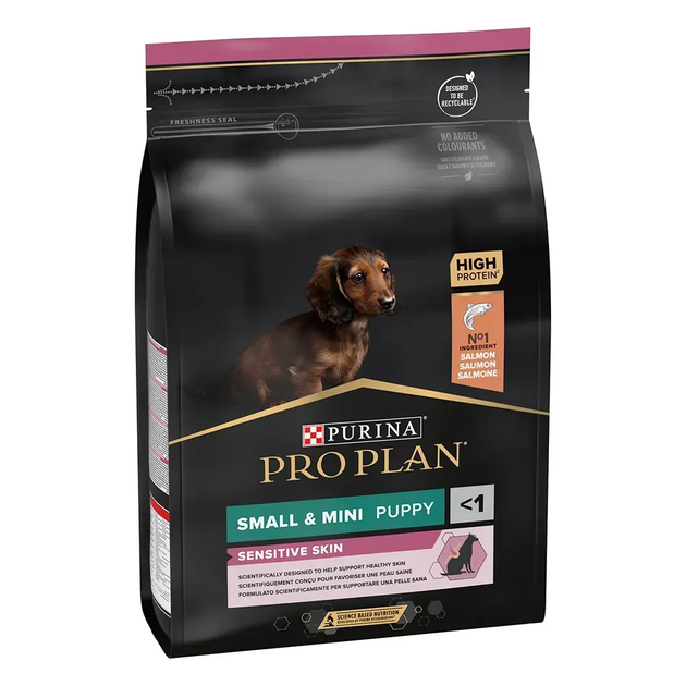 Сухий корм для цуценят дрібних порід із чутливою шкірою Purina Pro Plan Small & Mini Puppy Sensitive з лососем 3 кг 12272619 - зображення 2