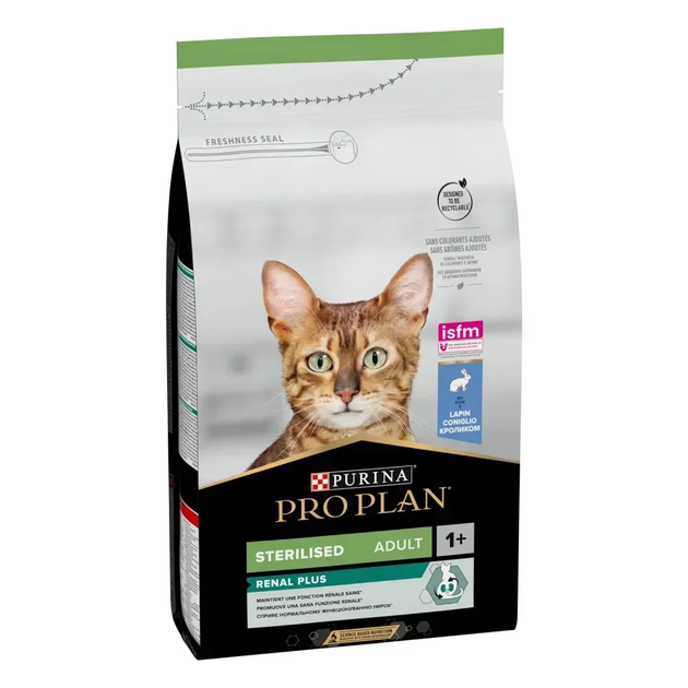 Сухой корм для стерилизованных котов Purina Pro Plan Sterilised Adult Renal Plus с кроликом 1.5 кг 12524320 - Фото 2 Сухой корм для стерилизованных котов Purina Pro Plan Sterilised Adult Renal Plus с кроликом 1.5 кг 12524320 - изображение 2