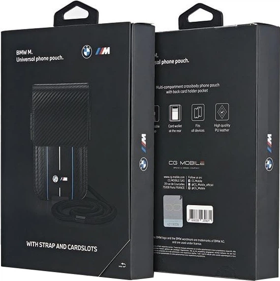 Чохол-сумка BMW Carbon Blue Stripes BMPSP15XMSCAKL Black (3666339239671) - зображення 3