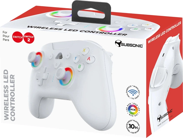Контролер Subsonic LED бездротовий для Nintendo Switch White (SA5633-2) - зображення 2