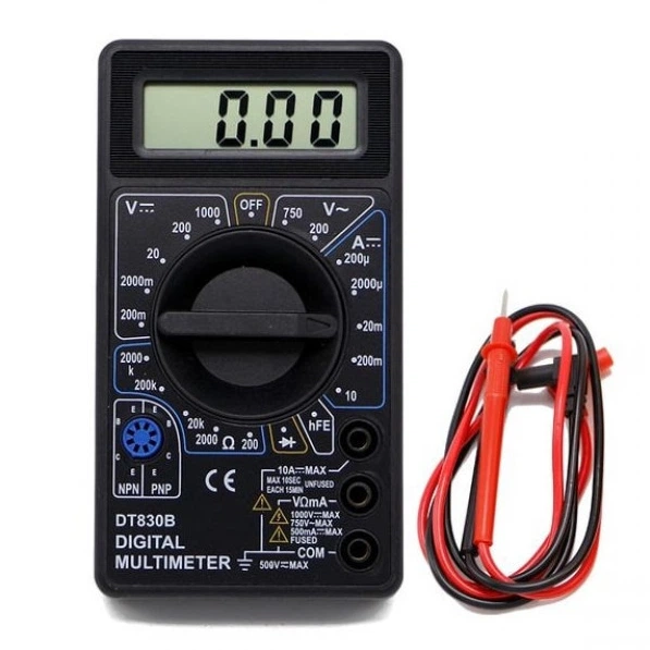 Цифровой мультиметр DT-830B тестер + щупы черный - Фото 6 Цифровой мультиметр DT-830B тестер + щупы черный - изображение 6
