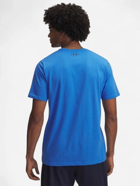 Чоловіча спортивна футболка Under Armour UA Triple Stack 6004173-402 бавовняна синя Розмір XL - Фото 2 Чоловіча спортивна футболка Under Armour UA Triple Stack 6004173-402 бавовняна синя Розмір XL - зображення 2