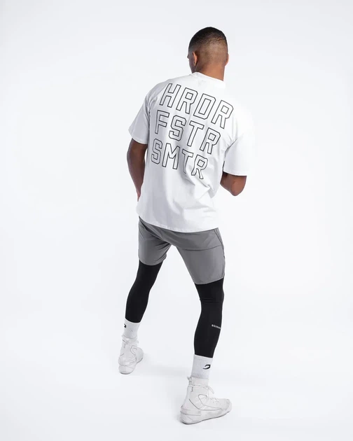 Футболка BOXRAW HRDR FSTR SMTR Oversized M Біла - изображение 3