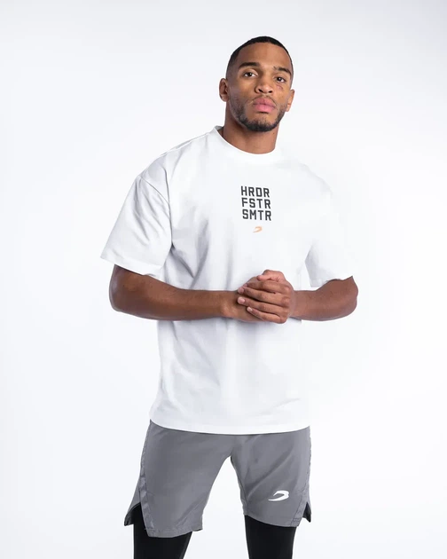 Футболка BOXRAW HRDR FSTR SMTR Oversized M Біла - изображение 6