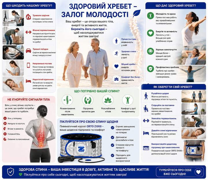 Корсет для спины Orto Protection System | Пневматический, анатомический, для ежедневного ношения - изображение 7