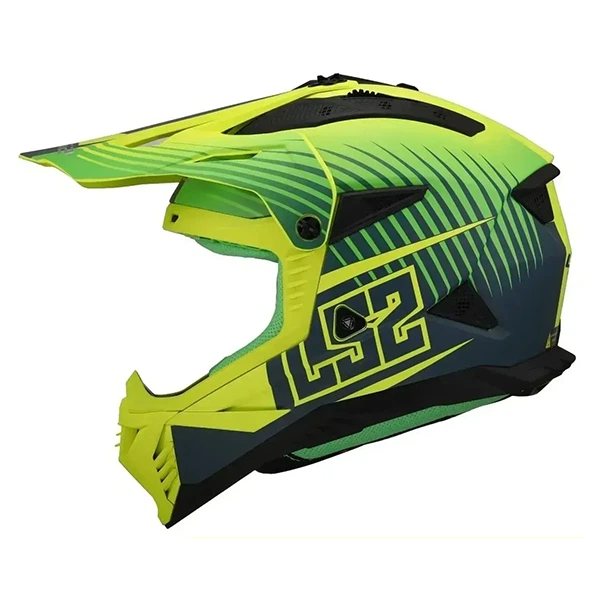 Мотошолом LS2 MX708 Fast 2 Duck Matt Hi-Vis Green Hi-Vis Yellow - M - зображення 7