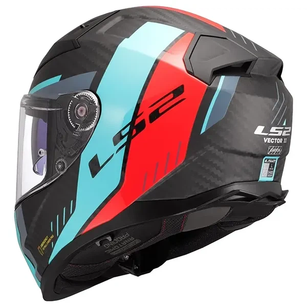 Мотошолом LS2 FF811 Vector 2 C Grid Red Cyan - XXL - зображення 3