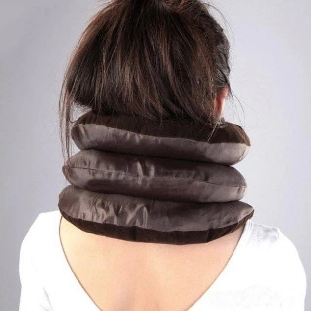Надувная подушка для шеи Tractors For Cervical Spine, ортопедический воротник для шеи коричневый - изображение 5