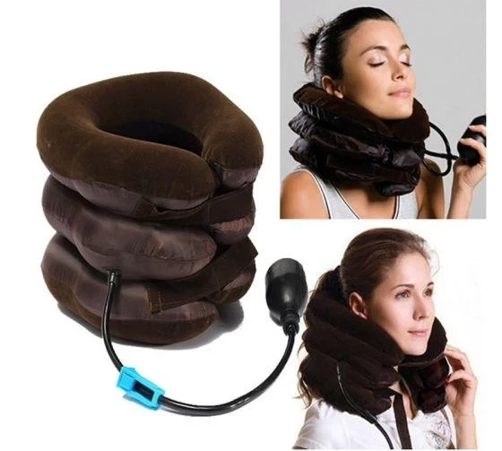 Надувная подушка для шеи Tractors For Cervical Spine, ортопедический воротник для шеи коричневый - изображение 9