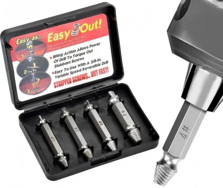 Набор экстракторов для извлечения сломанных саморезов и болтов Easy Out Tool набор 4 шт - изображение 9