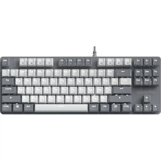 Клавіатура USB GamePro Genesis Metallic MK110G Outemu Red Switch UA LED Gray (MK110G) UA - Фото 1 Клавіатура USB GamePro Genesis Metallic MK110G Outemu Red Switch UA LED Gray (MK110G) UA - зображення 1