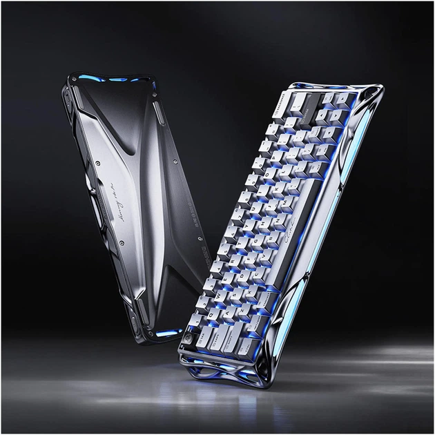 Клавіатура магнітна GravaStar Mercury V60 Pro 60keys, GravaStar Blackcore, USB-A, 8k, RGB, Chrome Silver (GSV60PRO_XTAL_SLV) - изображение 10