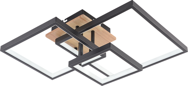 Потолочная люстра VALESO DK6589-3 BK+WOOD, черный + дерево, LED 102W - изображение 3