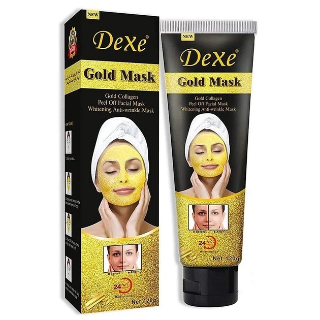 Маска для лица с биозолотом и коллагеном Dexe Gold Mask Биоколлагеновая - изображение 2