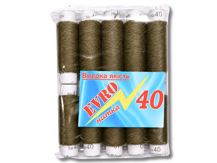 Нитки FROM FACTORY JNQ №40 хакі 10шт - зображення 3