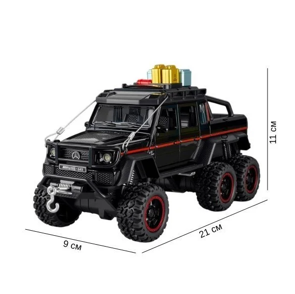 Моделька машини Mercedes-AMG G63 6x6, точна до найдрібніших деталей, має звукові та світлові ефекти - Фото 8 Моделька машини Mercedes-AMG G63 6x6, точна до найдрібніших деталей, має звукові та світлові ефекти - зображення 8